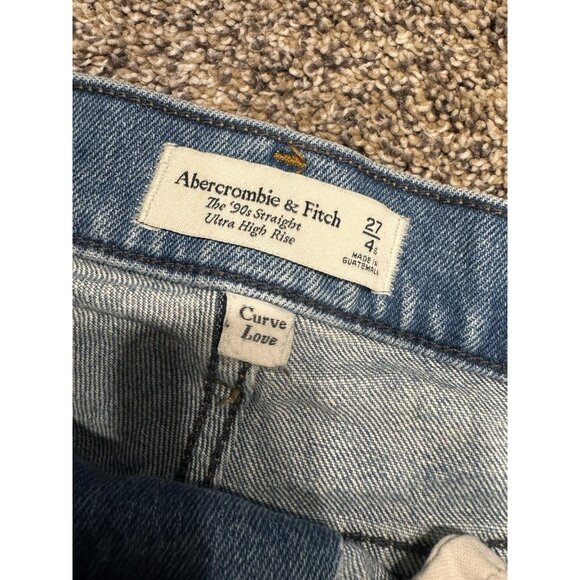 Abercrombie & Fitch The 90s Ultra High Rise Straight Jeans Womens 27 4 Regular - Picture 5 of 6